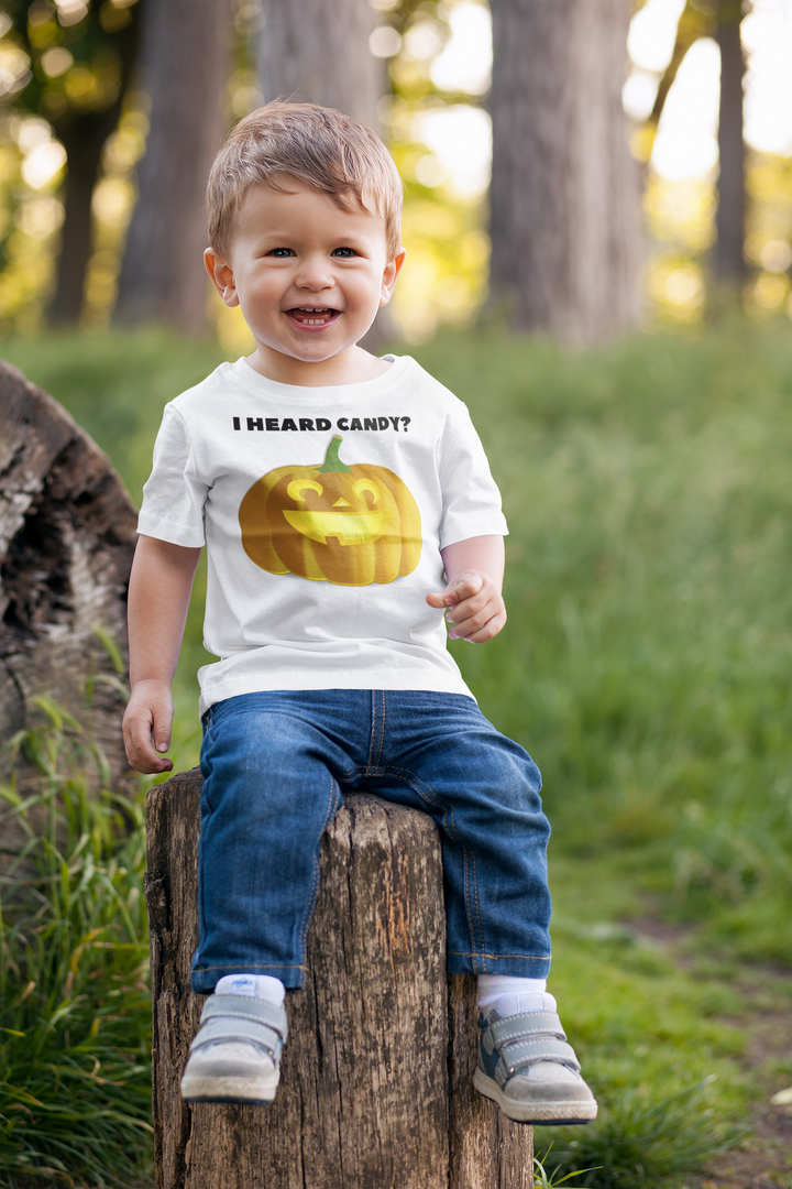 I heard candy?          Halloween shirt toddler. Trick or treat shirt for toddlers. Spooky season. Fall shirt kids.