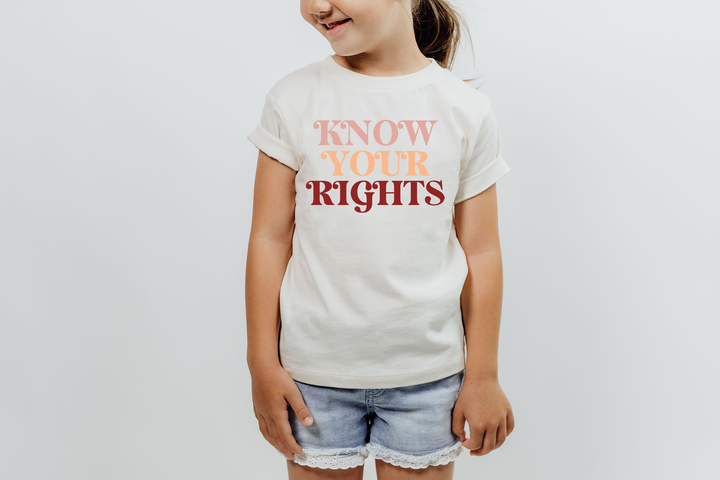Know Your Rights In Pink. Short Sleeve T Shirt For Toddler And Kids. - TeesForToddlersandKids -  t-shirt - positive - know-your-rights-in-pink-short-sleeve-t-shirt-for-toddler-and-kids