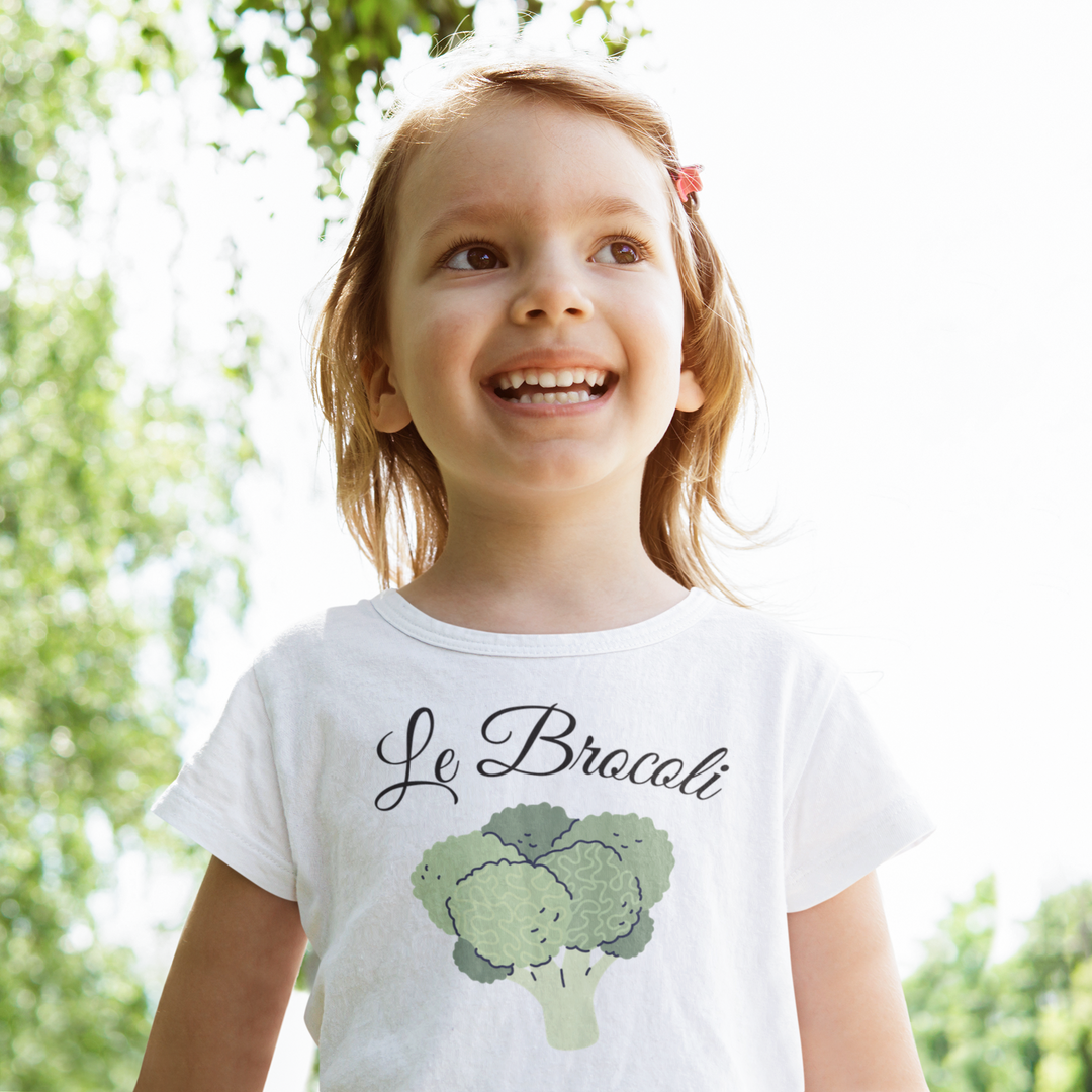 Le Brocoli. Short sleeve t shirt for toddler and kids. - TeesForToddlersandKids -  t-shirt - seasons, summer - le-brocoli-short-sleeve-t-shirt-for-toddler-and-kids