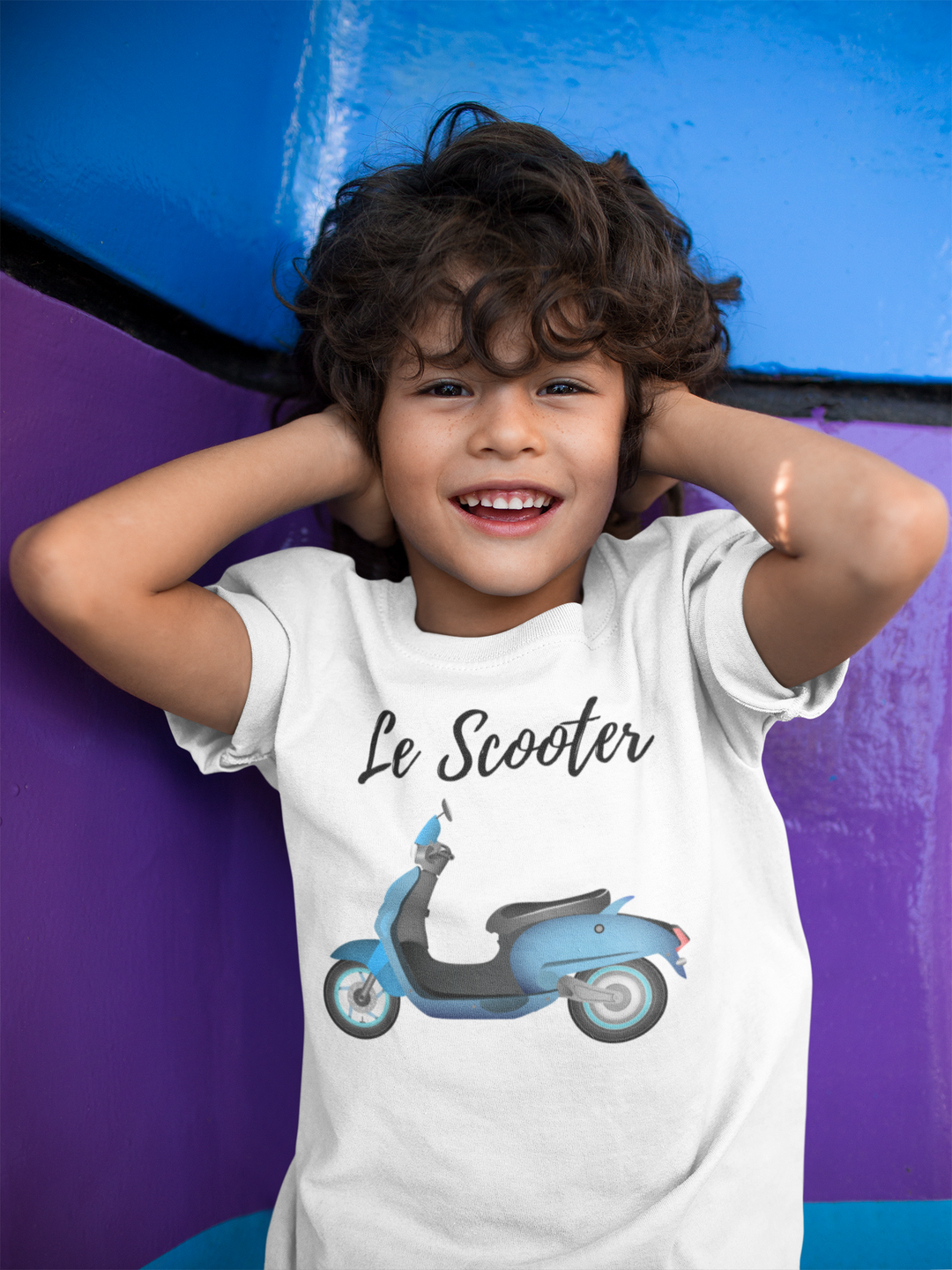 Le Scooter. T-shirts for toddlers and kids up for a biking adventure. - TeesForToddlersandKids -  t-shirt - biking - le-scooter-short-sleeve-t-shirt-for-toddler-and-kids-the-biking-series