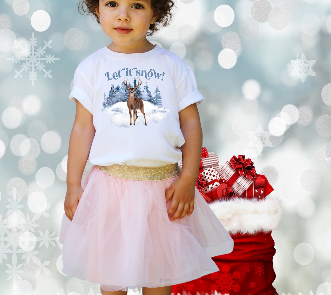 Let it snow! Short sleeve t-shirt for toddler and kids. - TeesForToddlersandKids -  t-shirt - christmas, holidays - let-it-snow-short-sleeve-t-shirt-for-toddler-and-kids