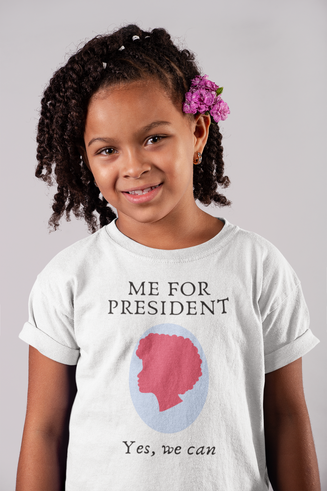 Me for president. Yes we can. Girl power t-shirts for Toddlers and Kids.