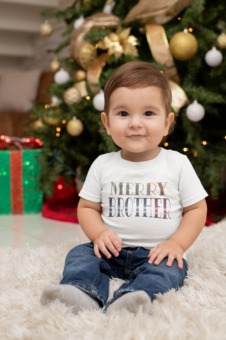 Merry Brother. Short Sleeve T Shirts For Toddlers And Kids. - TeesForToddlersandKids -  t-shirt - christmas, holidays - merry-brother-short-sleeve-t-shirts-for-toddlers-and-kids