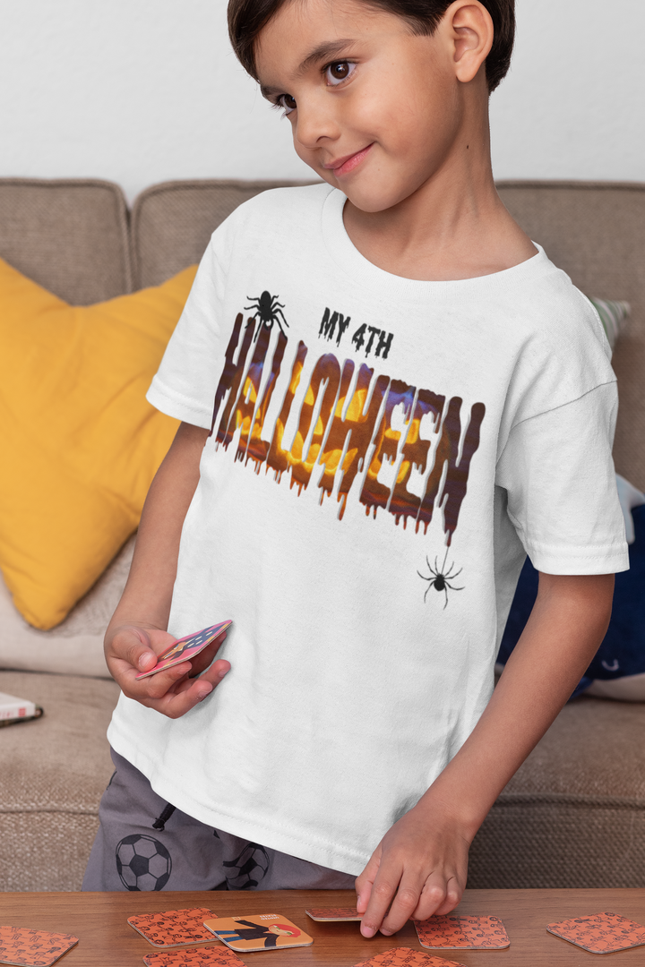 My 4th Halloween. Short sleeve t shirt for toddlers.          Halloween shirt toddler. Trick or treat shirt for toddlers. Spooky season. Fall shirt kids.