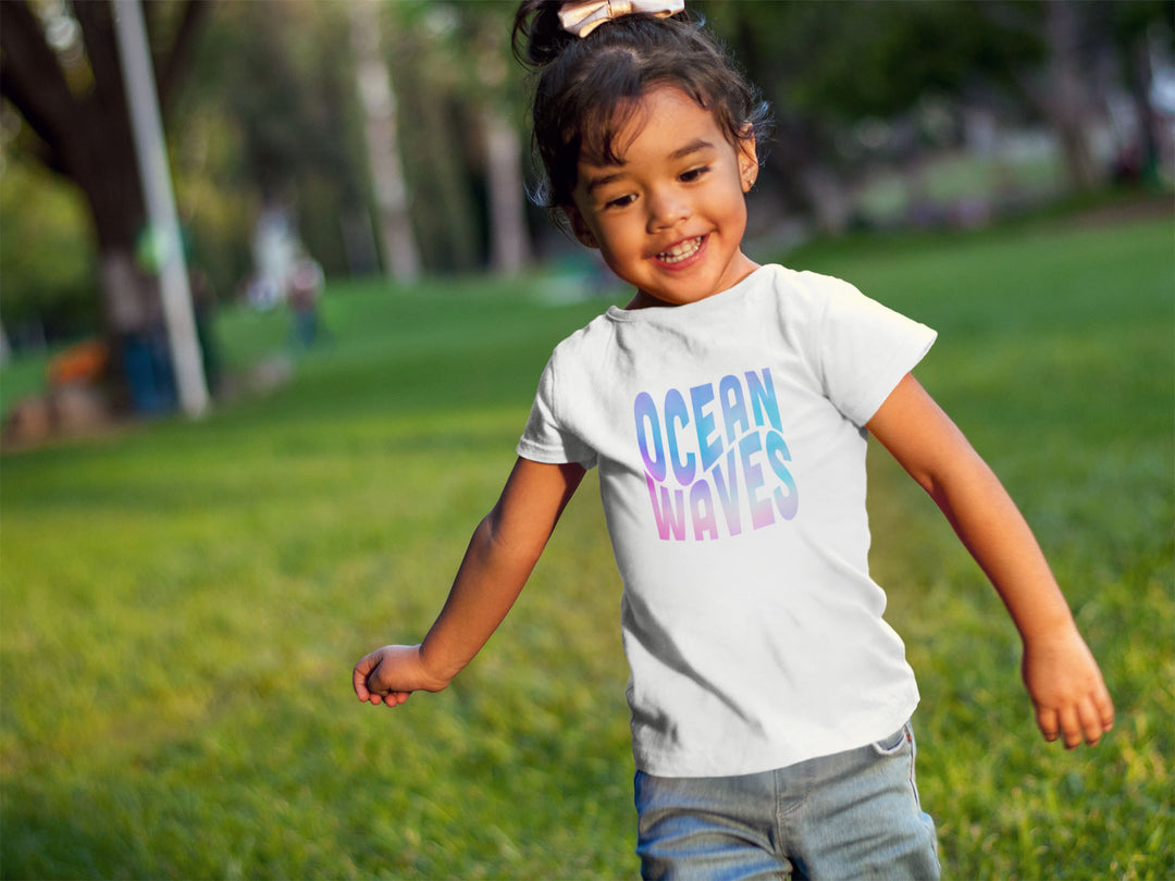 Ocean Waves. Short Sleeve T Shirt For Toddler And Kids. - TeesForToddlersandKids -  t-shirt - seasons, summer - ocean-waves-short-sleeve-t-shirt-for-toddler-and-kids