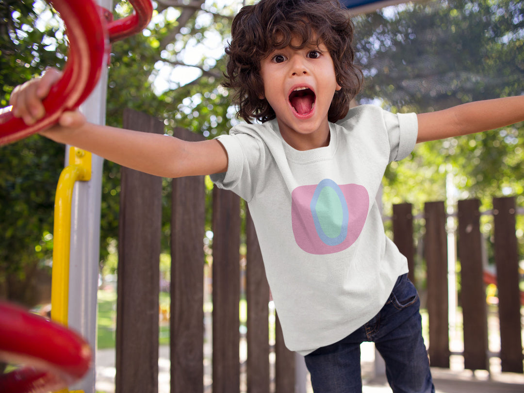 O Letter Alphabet Blue Pink. Short Sleeve T-shirt For Toddler And Kids.