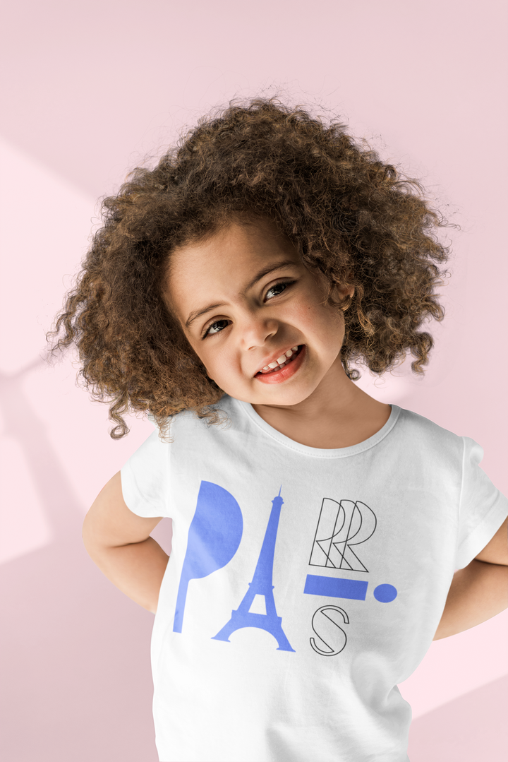 Paris. Short sleeve t shirt for toddler and kids. - TeesForToddlersandKids -  t-shirt - seasons, summer - paris-short-sleeve-t-shirt-for-toddler-and-kids