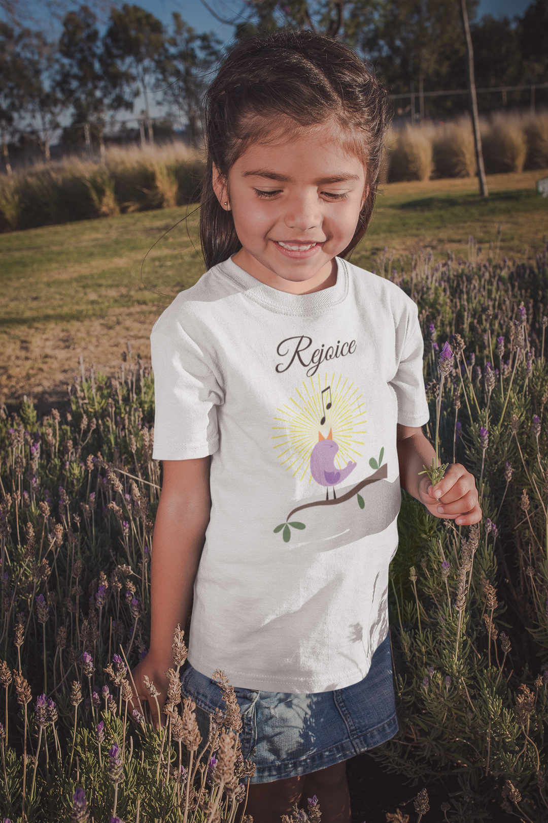 Rejoice. Gospel song graphic t shirt for toddlers and kids.