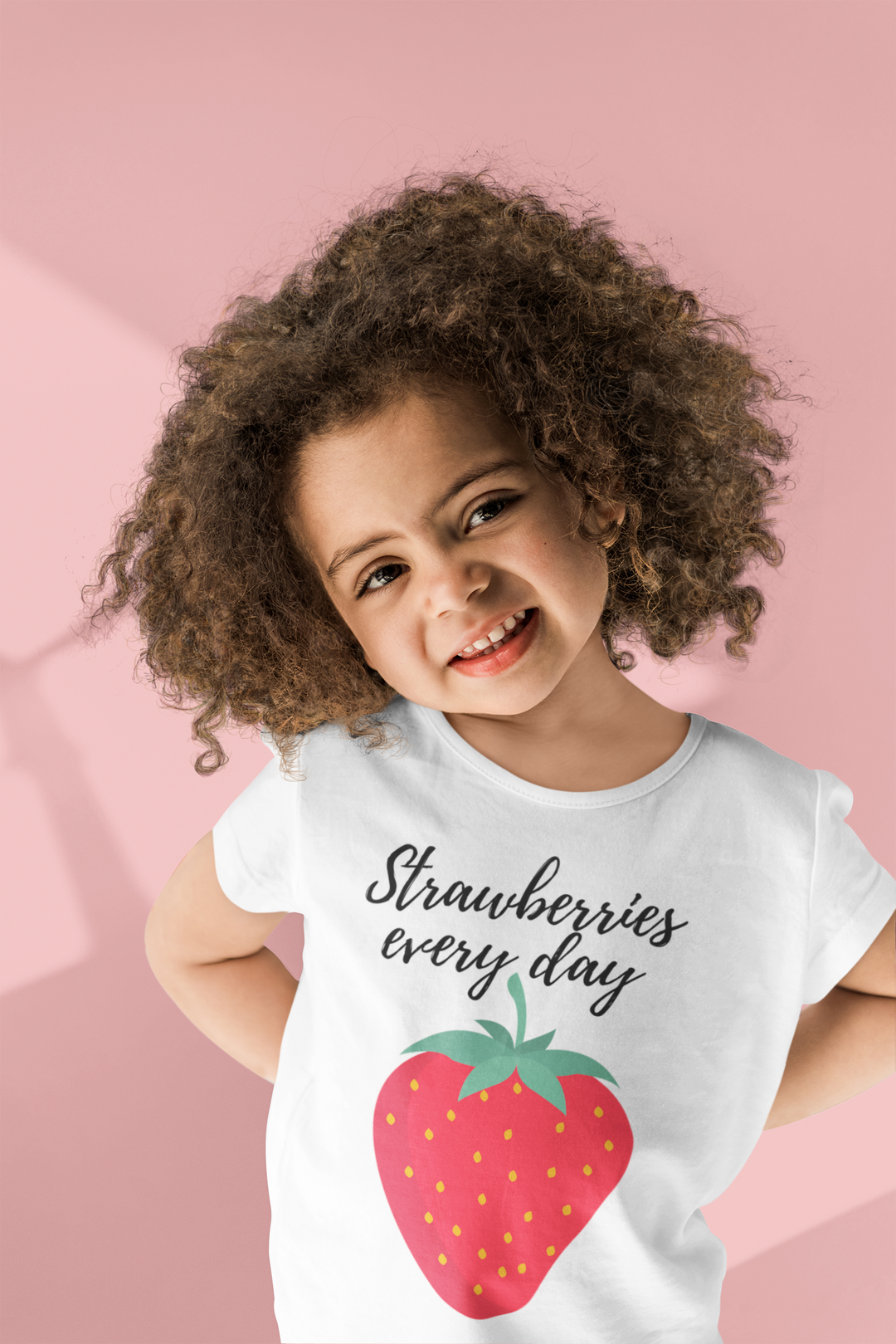 Strawberries every day. Short sleeve t shirt for toddler and kids. - TeesForToddlersandKids -  t-shirt - seasons, summer - strawberries-every-day-short-sleeve-t-shirt
