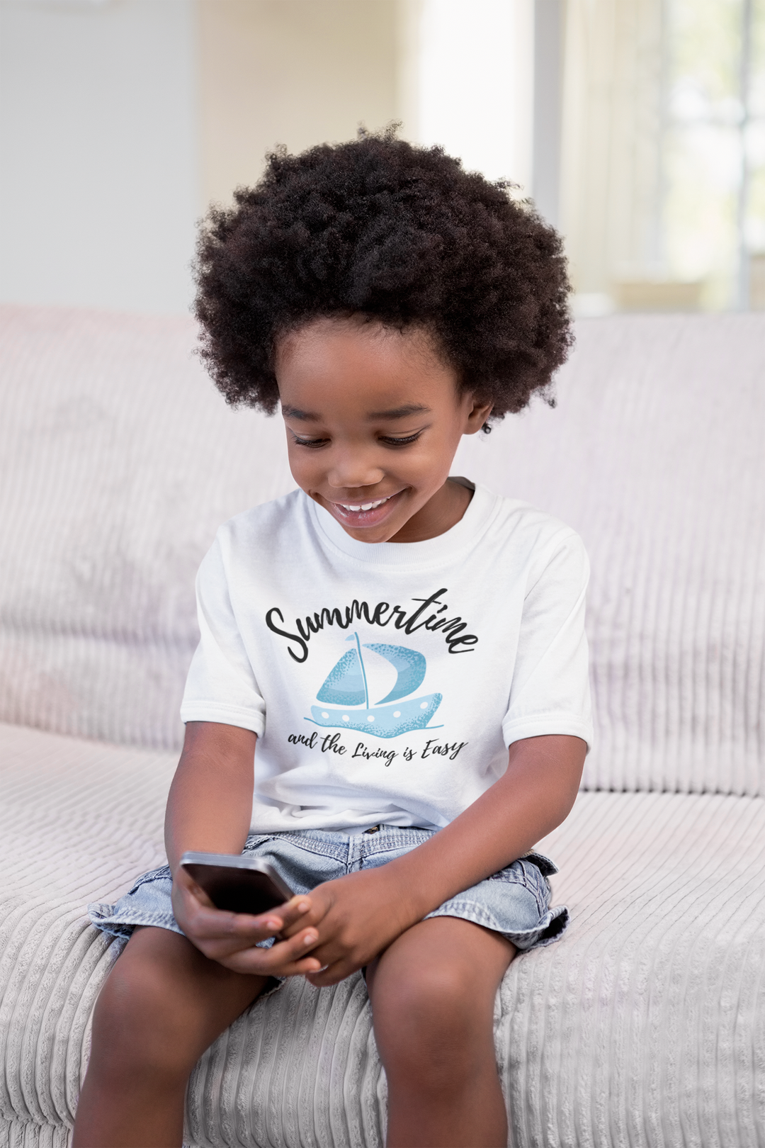 Summertime and the living is easy, I. Short sleeve t shirt for toddler and kids. - TeesForToddlersandKids -  t-shirt - seasons, summer - summertime-and-the-living-is-easy-short-sleeve-t-shirt