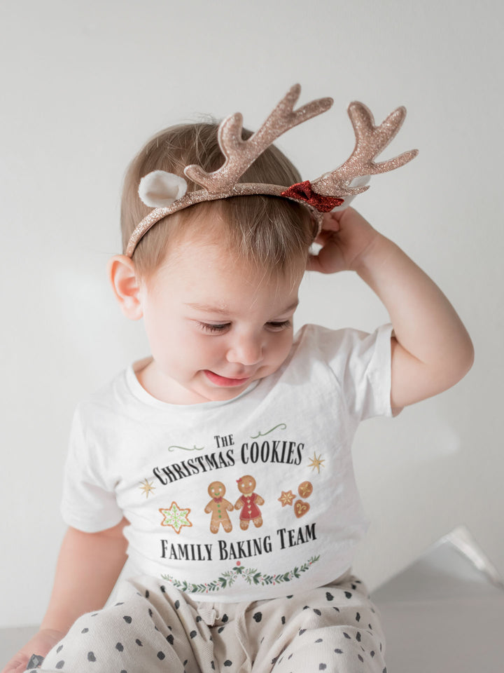 The Christmas Cookies Family Baking Team With Swirl. Short Sleeve T Shirts For Toddlers And Kids. - TeesForToddlersandKids -  t-shirt - christmas, holidays - the-christmas-cookies-family-baking-team-with-swirl-short-sleeve-t-shirts-for-toddlers-and-kids