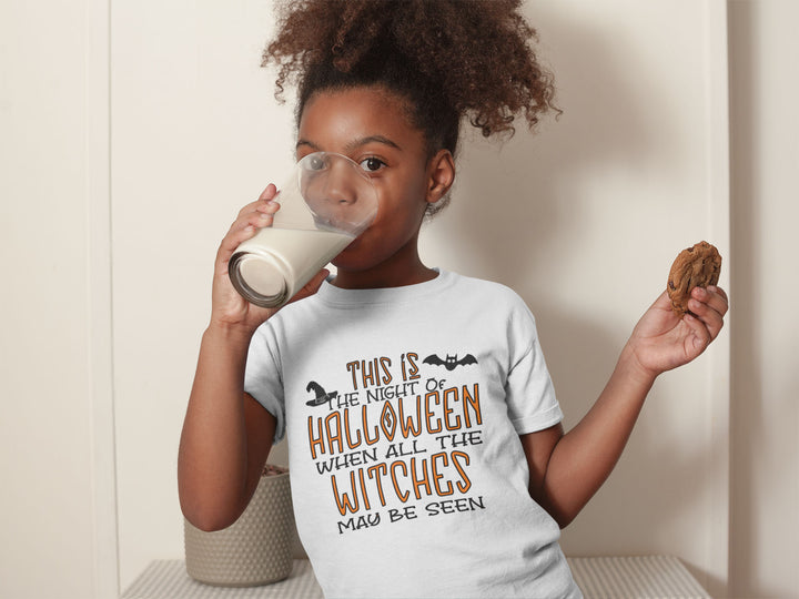 This Is The Night Of Halloween When All The Witches May Be Sheen.         Halloween shirt toddler. Trick or treat shirt for toddlers. Spooky season. Fall shirt kids.