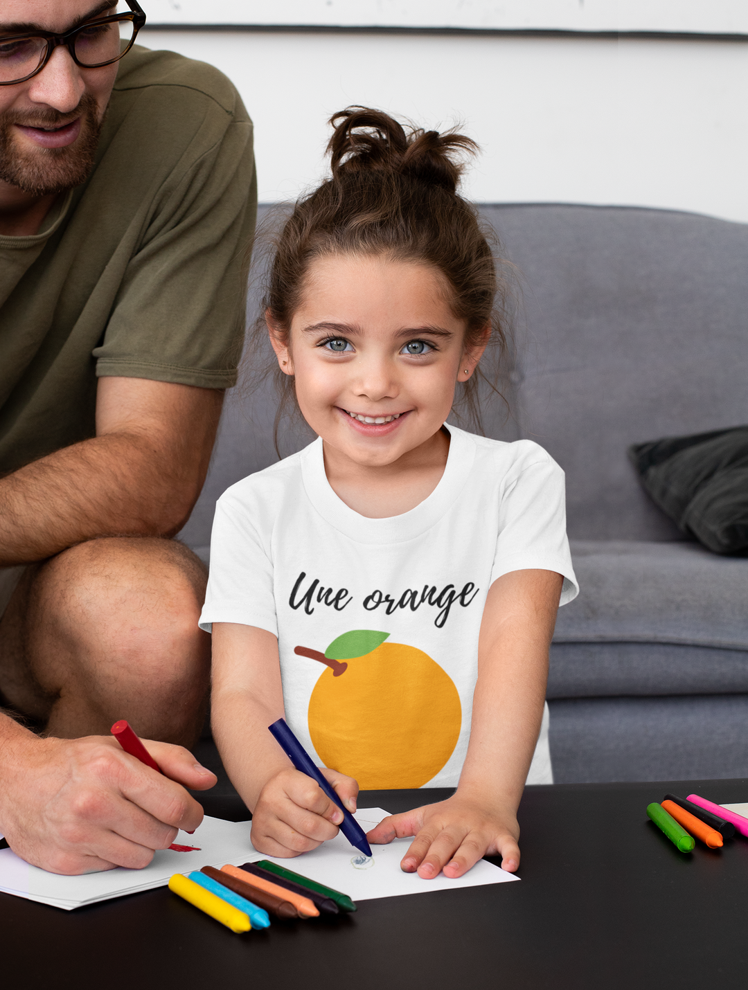 Une orange. Short sleeve t shirt for toddler and kids. - TeesForToddlersandKids -  t-shirt - seasons, summer - une-orange