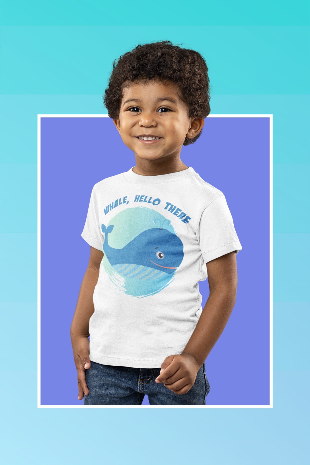Whale Hello There. Short Sleeve T Shirt For Toddler And Kids. - TeesForToddlersandKids -  t-shirt - seasons, summer - whale-hello-there-short-sleeve-t-shirt-for-toddler-and-kids