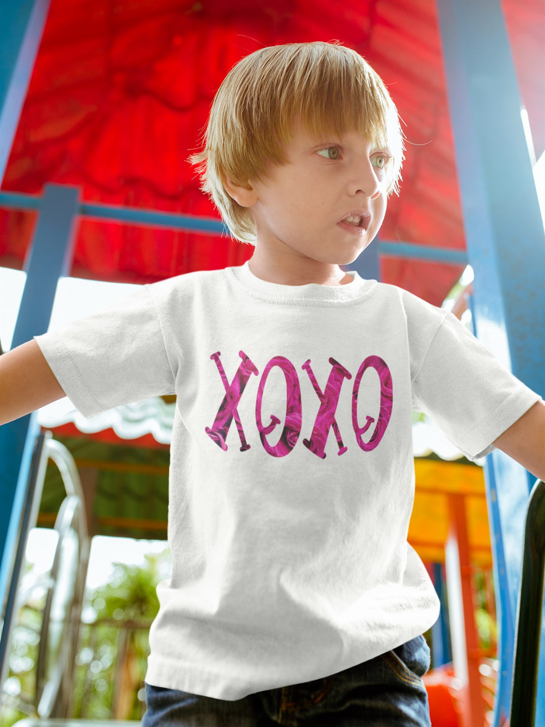 Xoxo Pink Roses. Short Sleeve T Shirt For Toddler And Kids. - TeesForToddlersandKids -  t-shirt - holidays, Love - xoxo-pink-roses-short-sleeve-t-shirt-for-toddler-and-kids