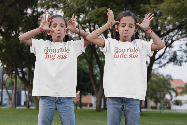 You rule big sis.  Big Sister Shirt, Big Sis Sweatshirt Toddler, Big Sister Gift, Promoted to Big Sister Announcement, Pregnancy Announcement Sister Christmas