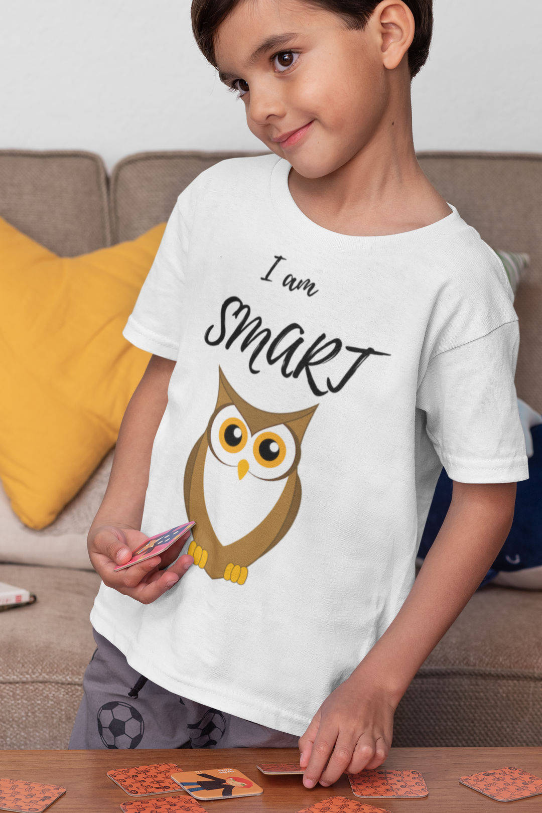 I am smart. Short sleeve t shirt for your toddler and kids. - TeesForToddlersandKids -  t-shirt - positive - i-am-smart-short-sleeve-t-shirt