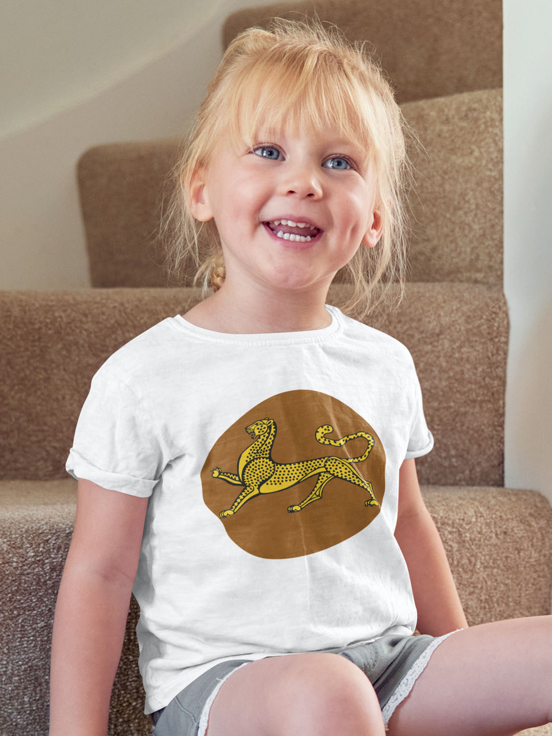 Leo Rich Brown. Short Sleeve T Shirt For Toddler And Kids. - TeesForToddlersandKids -  t-shirt - seasons, summer - leo-rich-brown-short-sleeve-t-shirt-for-toddler-and-kids