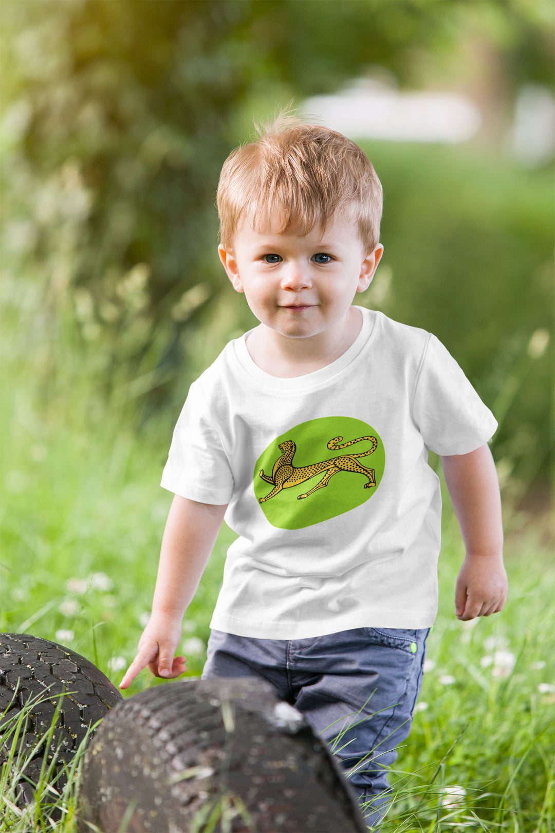 Leo Green Vibrant. Short Sleeve T Shirt For Toddler And Kids. - TeesForToddlersandKids -  t-shirt - seasons, summer - leo-green-vibrant-short-sleeve-t-shirt-for-toddler-and-kids