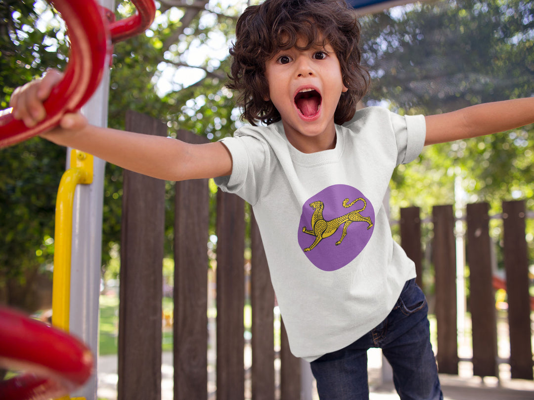 Leo Deep Purple. Short Sleeve T Shirt For Toddler And Kids. - TeesForToddlersandKids -  t-shirt - seasons, summer - leo-deep-purple-short-sleeve-t-shirt-for-toddler-and-kids