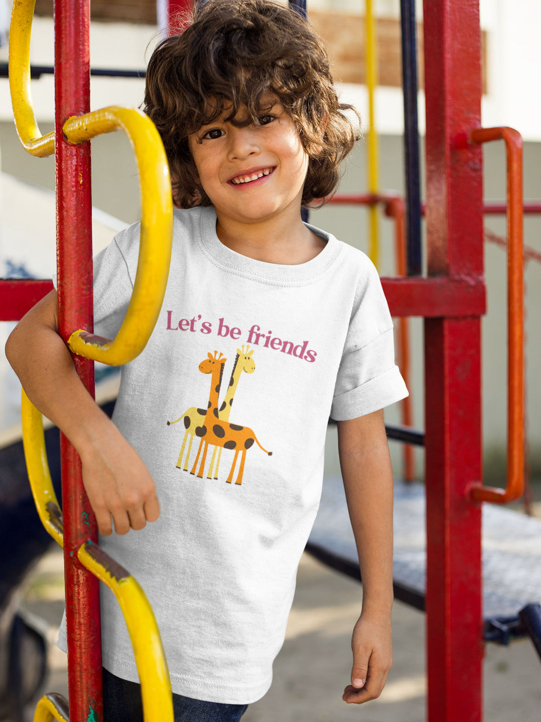 Let's Be Friends. Short Sleeve T Shirt For Toddler And Kids. - TeesForToddlersandKids -  t-shirt - seasons, summer - lets-be-friends-short-sleeve-t-shirt-for-toddler-and-kids