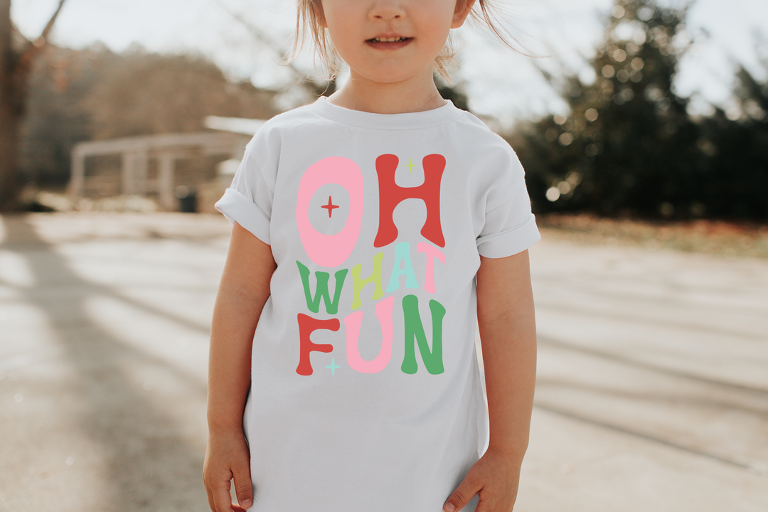 Oh What Fun. Short Sleeve T Shirts For Toddlers And Kids. - TeesForToddlersandKids -  t-shirt - christmas, holidays - oh-what-fun-short-sleeve-t-shirts-for-toddlers-and-kids