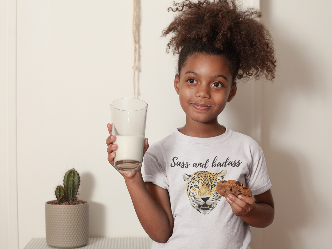 Sass and badass I. Girl power t-shirts for Toddlers and Kids.