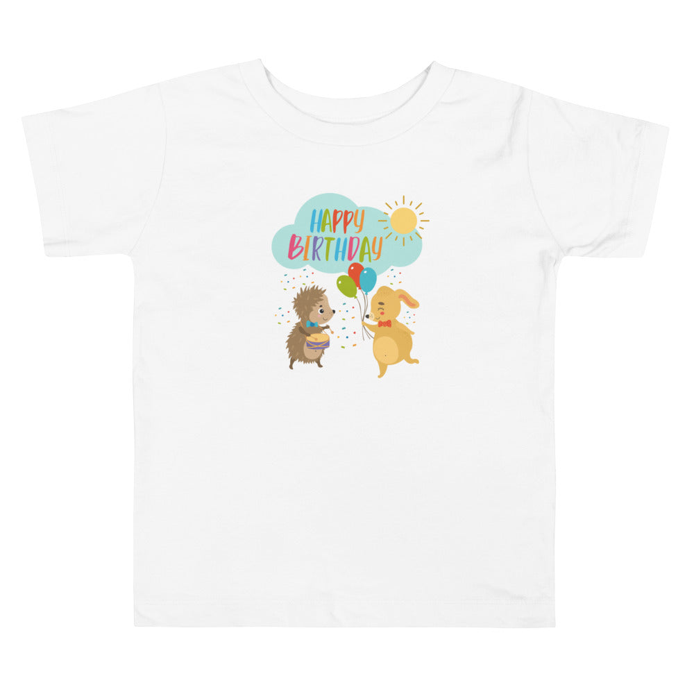 Happy Birthday. Short Sleeve T Shirt For Toddler And Kids. - TeesForToddlersandKids -  t-shirt - birthday - happy-birthday-short-sleeve-t-shirt-for-toddler-and-kids