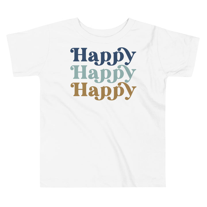Happy in blues and brown. T-shirt or toddlers and kids. - TeesForToddlersandKids -  t-shirt - holidays, Love - happy-ni-blues-and-brown-t-shirt-or-toddlers-and-kids