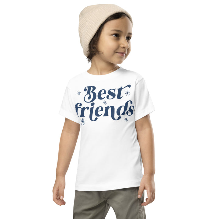Best friends in navy with stars.  Sibling t-shirts for toddlers and kids.