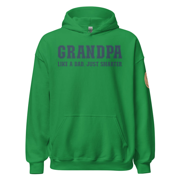 Grandpa. College font. Like a dad. Just smarter. Hoodie for men. - TeesForToddlersandKids -  hoodie - men - grandpa-college-font-like-a-dad-just-smarter-hoodie-for-men