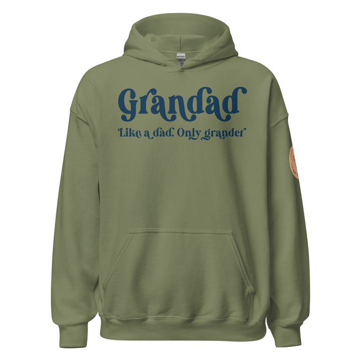 Grandad. Like a dad. Only grander. Hoodie for men. - TeesForToddlersandKids -  hoodie - men - grandad-like-a-dad-only-grander-hoodie-for-men