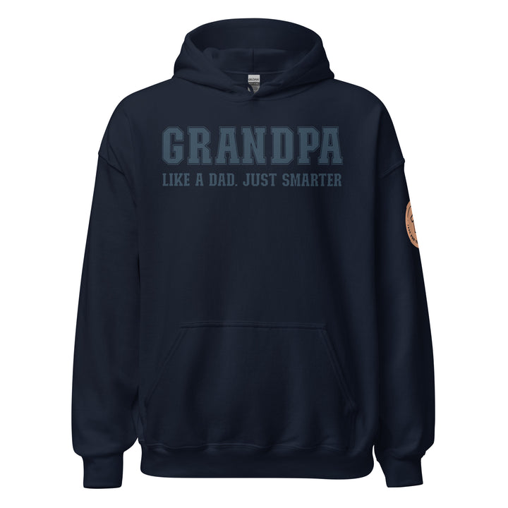 Grandpa. College font. Like a dad. Just smarter. Hoodie for men. - TeesForToddlersandKids -  hoodie - men - grandpa-college-font-like-a-dad-just-smarter-hoodie-for-men