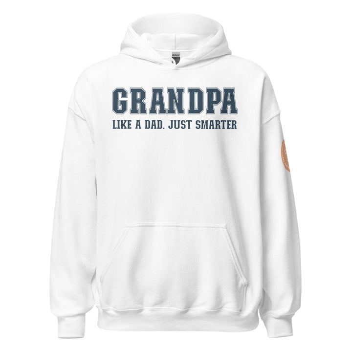 Grandpa. College font. Like a dad. Just smarter. Hoodie for men. - TeesForToddlersandKids -  hoodie - men - grandpa-college-font-like-a-dad-just-smarter-hoodie-for-men